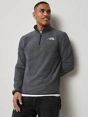 אפור - לוגו בצד - The North Face Neutral Side Logo Glacier Quarter Zip Fleece - תמונה 1 מתוך 7