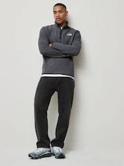 אפור - לוגו בצד - The North Face Neutral Side Logo Glacier Quarter Zip Fleece - תמונה 2 מתוך 7