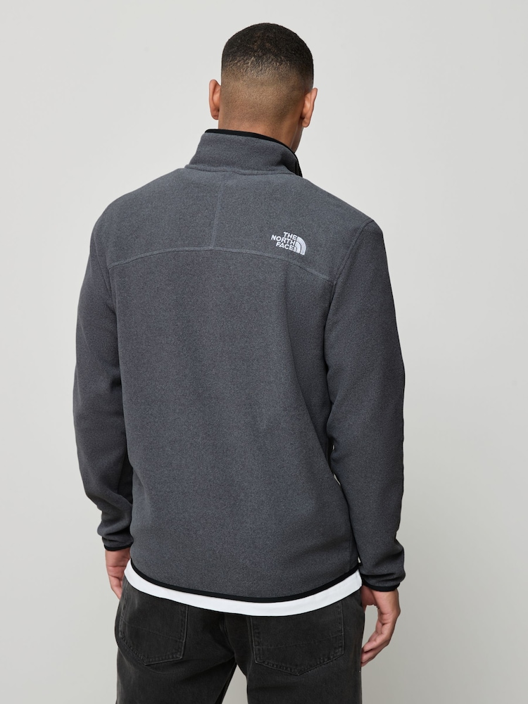 The North Face Grey Side Logo Neutral Side Logo Glacier Quarter Zip Fleece - Image 3 of 7