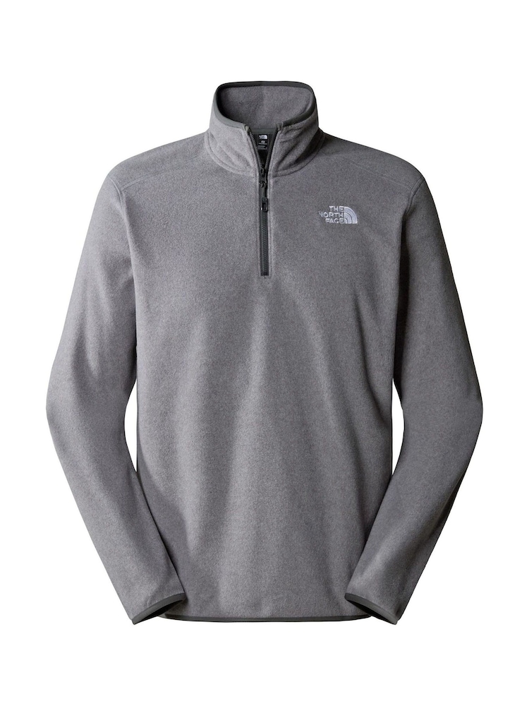 The North Face Grey Side Logo Neutral Side Logo Glacier Quarter Zip Fleece - Image 6 of 7