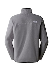אפור - לוגו בצד - The North Face Neutral Side Logo Glacier Quarter Zip Fleece - תמונה 7 מתוך 7