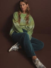 Green Pull On Wide Leg Corduroy Trousers - Image 2 of 8