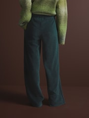 Green Pull On Wide Leg Corduroy Trousers - Image 4 of 8