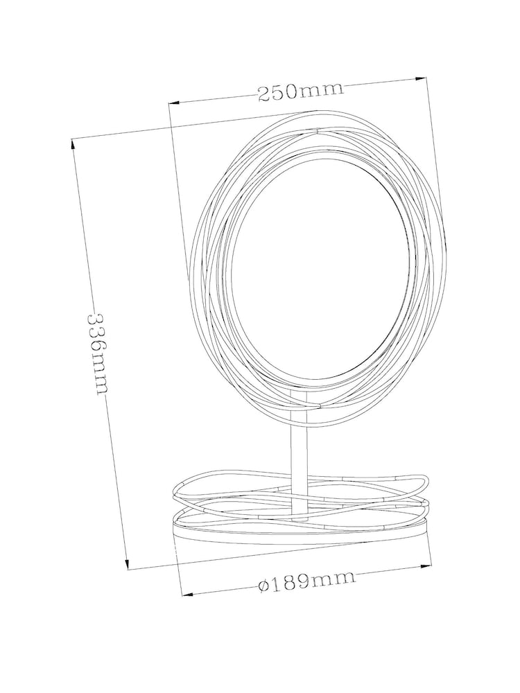 Black Contemporary Wire Round Dressing Table Vanity Mirror - Image 4 of 4 Black Contemporary Wire Round Dressing Table Vanity Mirror - Image 4 of 4
