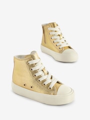Gold Metallic Wide Fit (G) Chunky High Top Trainers - Image 1 of 5