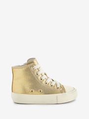 Gold Metallic Wide Fit (G) Chunky High Top Trainers - Image 2 of 5