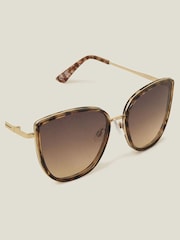 Accessorize Brown Metal Frame Cateye Sunglasses - Image 2 of 3