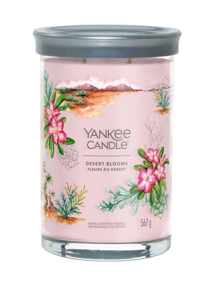 Yankee Candle Pink Large Signature Tumbler Desert Blooms Jar Candle - Image 2 of 2