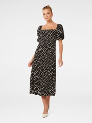 Forever New Black Hailee Puff Sleeve Midi Dress - Image 1 of 4
