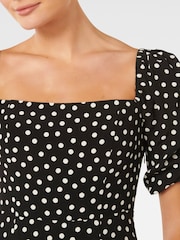Forever New Black Hailee Puff Sleeve Midi Dress - Image 2 of 4
