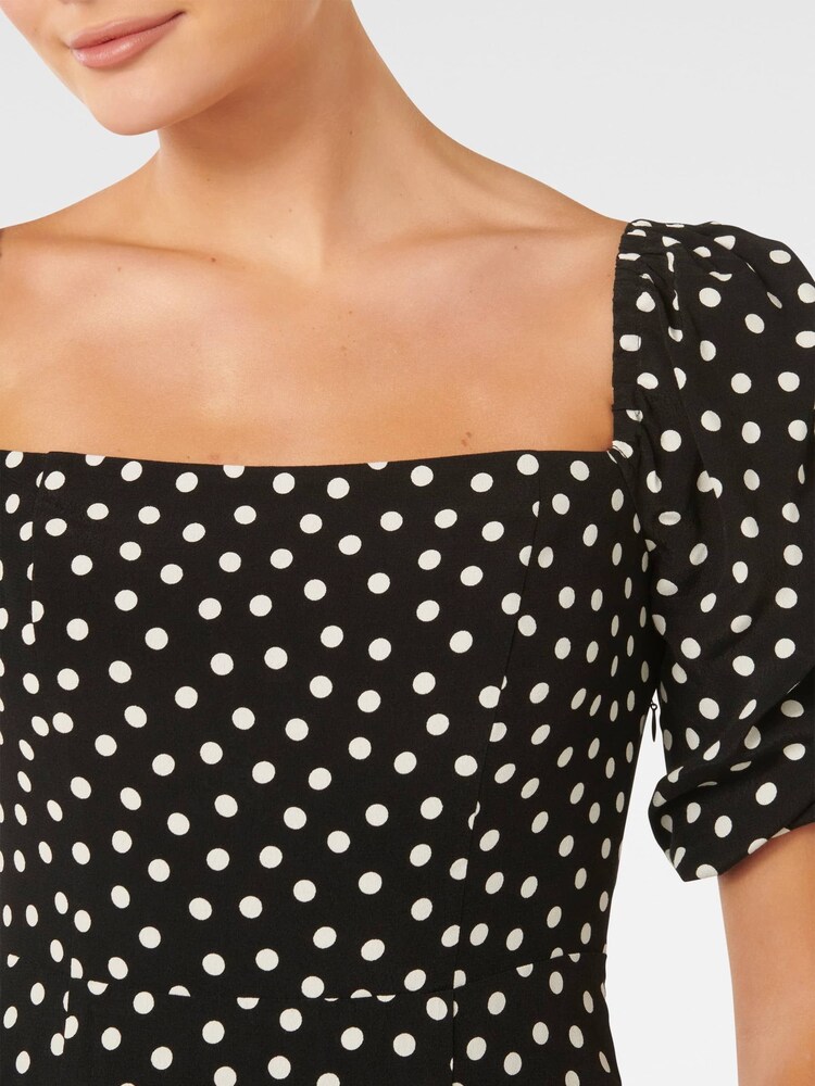 Forever New Black Hailee Puff Sleeve Midi Dress - Image 2 of 4