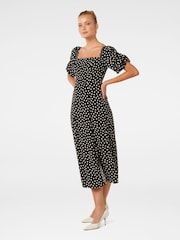 Forever New Black Hailee Puff Sleeve Midi Dress - Image 3 of 4