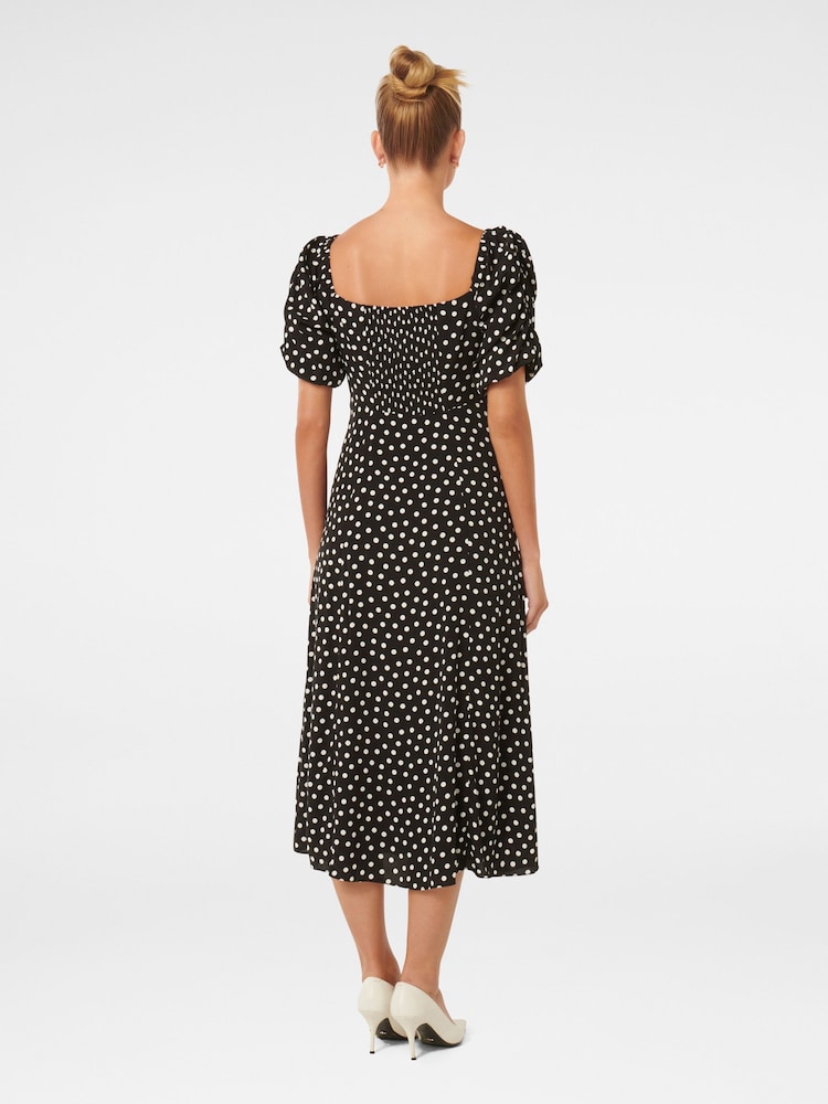 Forever New Black Hailee Puff Sleeve Midi Dress - Image 4 of 4