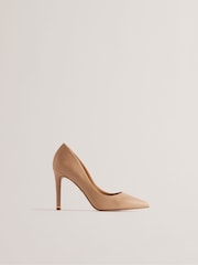Ted Baker Cream High Heeled Caaraa Pumps With River Of Gold Heel - Image 1 of 5