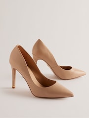 Ted Baker Cream High Heeled Caaraa Pumps With River Of Gold Heel - Image 2 of 5
