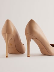 Ted Baker Cream High Heeled Caaraa Pumps With River Of Gold Heel - Image 3 of 5