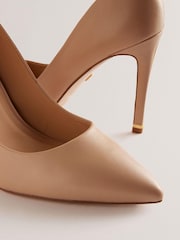 Ted Baker Cream High Heeled Caaraa Pumps With River Of Gold Heel - Image 4 of 5
