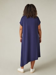 Live Unlimited Blue Jersey Asymmetric Dress - Image 3 of 5