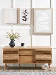 Pacific Natural Larvik Wood 2 Door 2 Drawer Sideboard - Image 1 of 6
