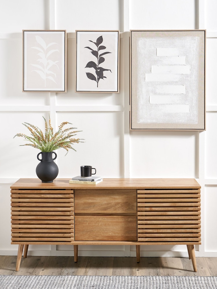 Pacific Natural Larvik Wood 2 Door 2 Drawer Sideboard - Image 1 of 6