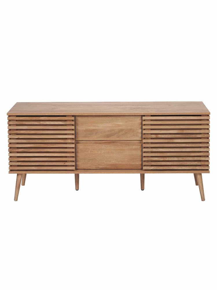 Pacific Natural Larvik Wood 2 Door 2 Drawer Sideboard - Image 2 of 6