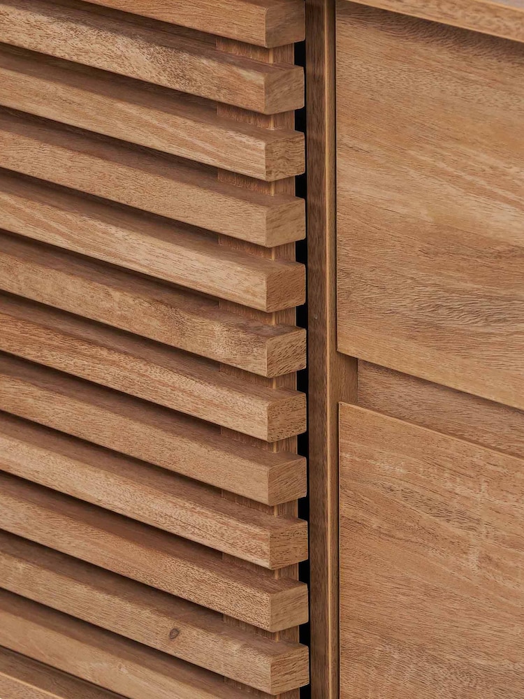 Pacific Natural Larvik Wood 2 Door 2 Drawer Sideboard - Image 6 of 6