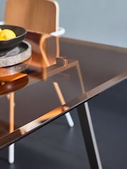 MADE.COM Stainless Steel Amber Glass Haku 6 Seater Rectangle Dining Table - Image 3 of 4