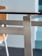 MADE.COM Stainless Steel Amber Glass Haku 6 Seater Rectangle Dining Table - Image 4 of 4