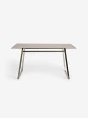MADE.COM Stainless Steel Amber Glass Haku 6 Seater Rectangle Dining Table - Image 6 of 6