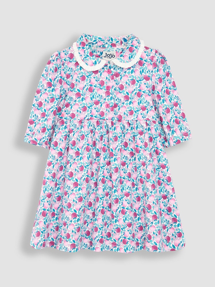JoJo Maman Bébé Berry Pink Apple Peter Pan Dress - Image 1 of 3