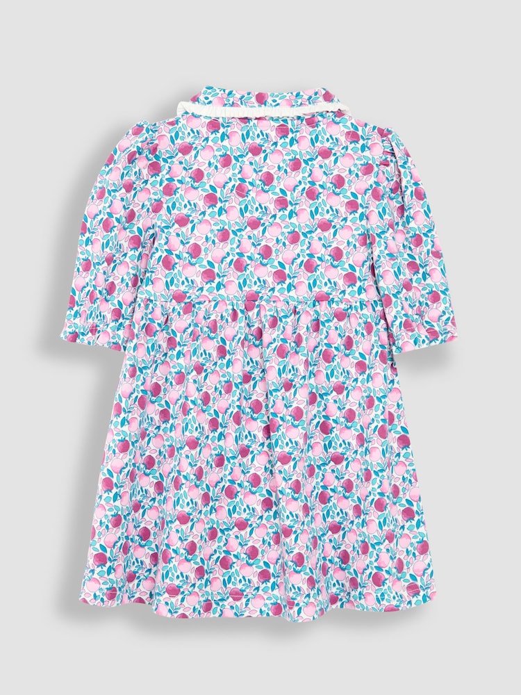 JoJo Maman Bébé Berry Pink Apple Peter Pan Dress - Image 2 of 3