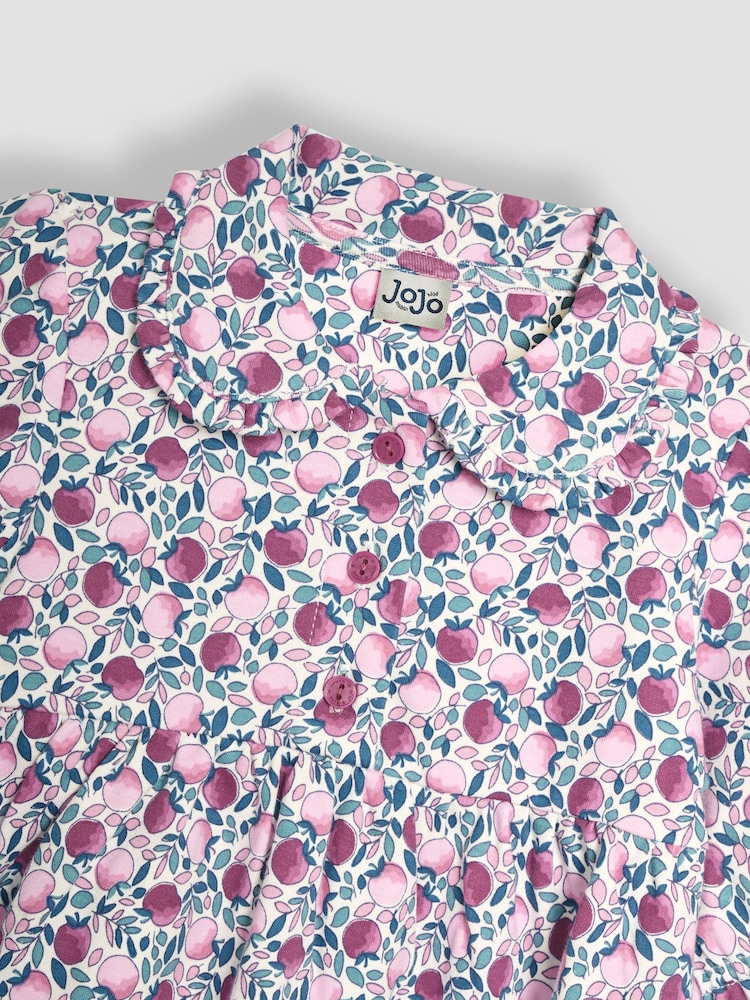JoJo Maman Bébé Berry Pink Apple Peter Pan Dress - Image 3 of 3