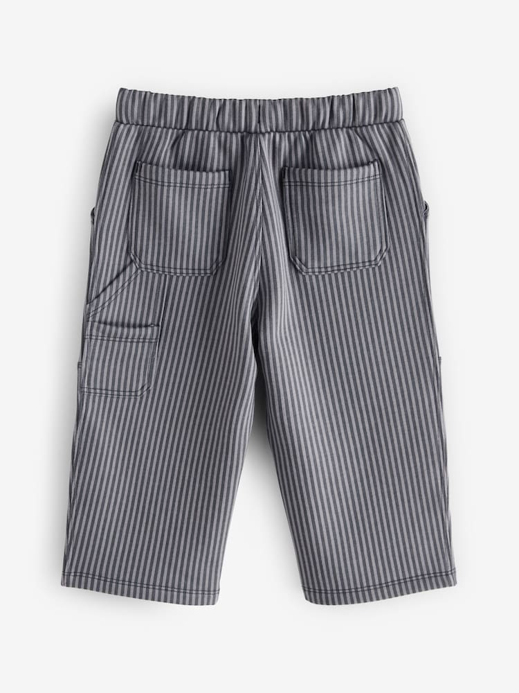 Charcoal Grey/White Stripe Carpenter Jersey Joggers (3mths-7yrs) - Image 2 of 4