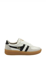 Gola Off White Mens Grandslam Elite Leather Lace-Up Trainers - Image 1 of 4