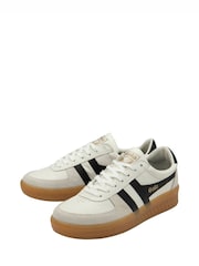 Gola Off White Mens Grandslam Elite Leather Lace-Up Trainers - Image 2 of 4