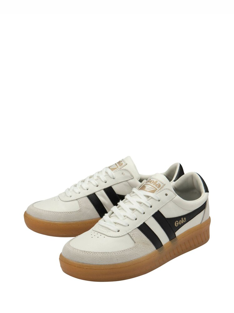 Gola Off White Mens Grandslam Elite Leather Lace-Up Trainers - Image 2 of 4