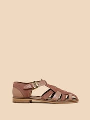 White Stuff Pink White Stuff Floral Leather Fisherman Sandals - Image 1 of 4