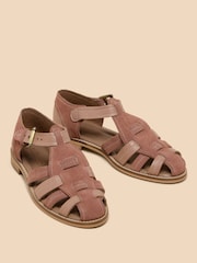 White Stuff Pink White Stuff Floral Leather Fisherman Sandals - Image 2 of 4