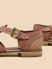 White Stuff Pink White Stuff Floral Leather Fisherman Sandals - Image 4 of 4