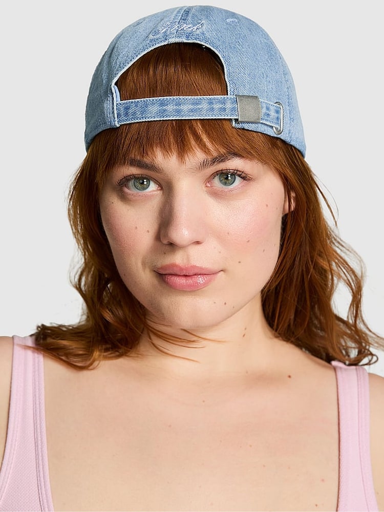 Victoria's Secret PINK Denim Blue Baseball Hat - Image 2 of 3