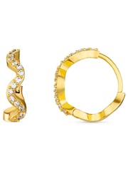 Orelia London 18k Gold Plating Pave Wave Huggie Hoops Earrings - Image 2 of 2
