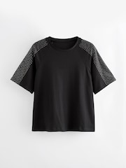 Schwarz - Shoulder Jewel 100% Cotton T-Shirt - Bild 6 von 7