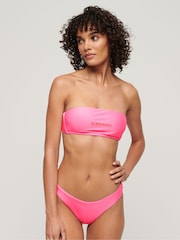 Superdry Pink Logo Brazilian Bikini Top - Image 3 of 4