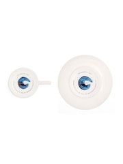 Rick Stein Set of 4 Blue Coves of Cornwall Espresso Cup & Saucers - Image 3 of 4