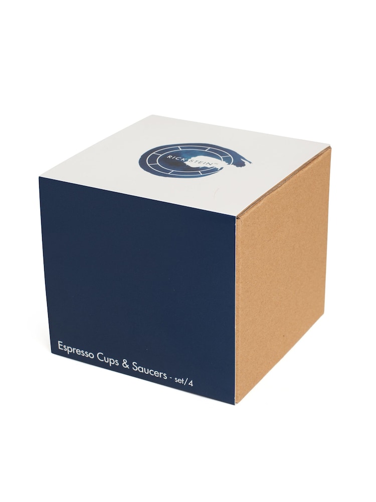 Rick Stein Set of 4 Blue Coves of Cornwall Espresso Cup & Saucers - Image 4 of 4 Rick Stein Set of 4 Blue Coves of Cornwall Espresso Cup & Saucers - Image 4 of 4