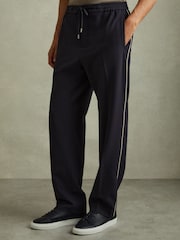 Reiss Roy Relaxed Contrast Pipe Detail Trousers - Image 1 of 5