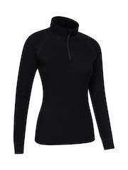 Mountain Warehouse Black Womens Merino Zip Neck Thermal Top - Image 1 of 5