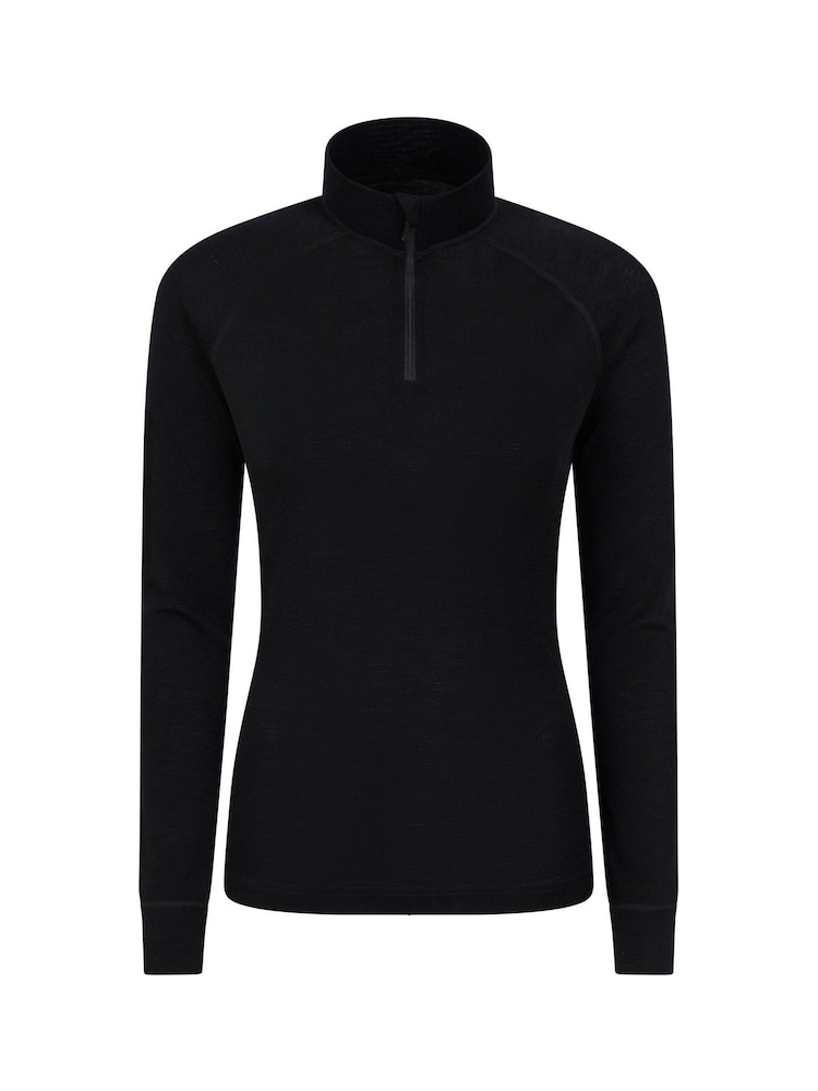 Mountain Warehouse Black Womens Merino Zip Neck Thermal Top - Image 3 of 5