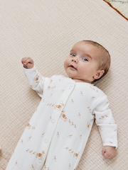JoJo Maman Bébé White Duck Print Sleepsuit - Image 2 of 4