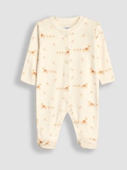 JoJo Maman Bébé White Duck Print Sleepsuit - Image 3 of 4